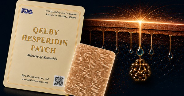 QELBY 헤스페리딘 패치 제품 사진 및 패치 클로즈업